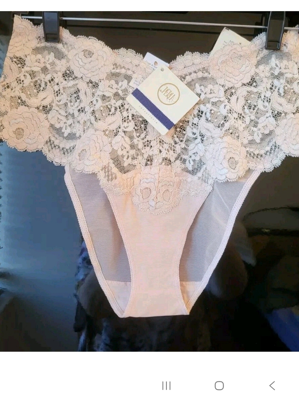 LA PERLA Control Brief, Embroidered Lace decoration Beige Size UK 16 NWT